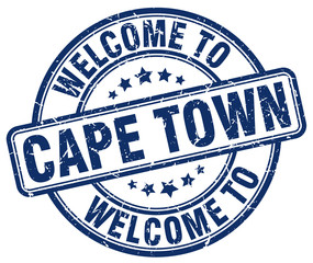 welcome to Cape Town blue round vintage stamp