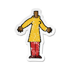 retro distressed sticker of a cartoon body