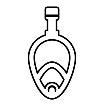 recommend clip art: Full face snorkel mask outline icon. Clipart image isolated on white background