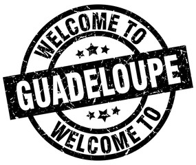 welcome to Guadeloupe black stamp
