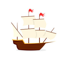 Mayflower ship icon. Clipart image isolated on white background - obrazy, fototapety, plakaty
