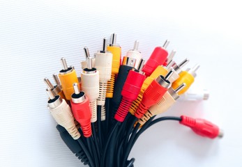 Obraz premium n assortment of computer cables in a variety of colors