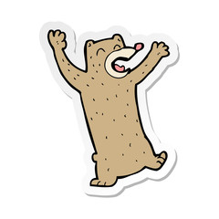 sticker of a cartoon bear