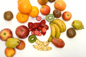 fruits and vegetables isolated on white background