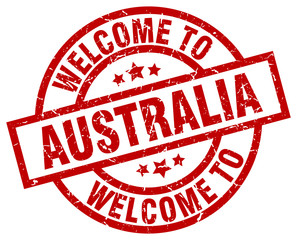 welcome to Australia red stamp
