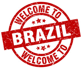 welcome to Brazil red stamp
