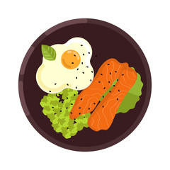 Menu concept. Healthy food. Flat style illustration. Vector illustration.