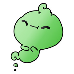 gradient cartoon of kawaii scary ghost