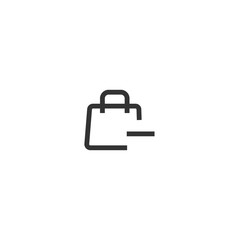 Shopping bag remove icon. Online store sign