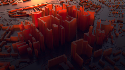 Obraz premium 3d render. Low Poly city.