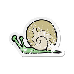 retro distressed sticker of a cartoon snail