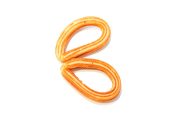Naklejka premium two spanish fritters on white background