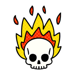 quirky comic book style cartoon skull