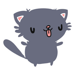 cartoon of cute kawaii cat