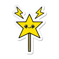 sticker of a cute cartoon magic wand