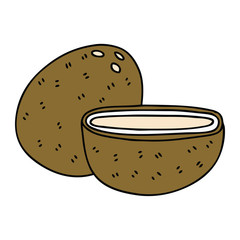 quirky hand drawn cartoon coconut