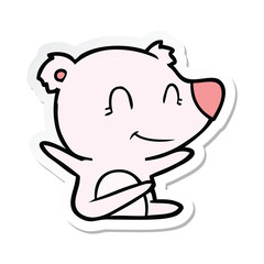 Obraz premium sticker of a smiling bear cartoon