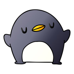 gradient cartoon kawaii of a cute penguin