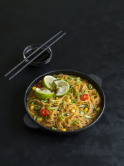 Saucy Coconut Curry with Rice Noodles. 