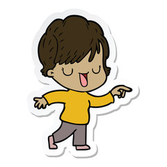 sticker of a cartoon woman talking
