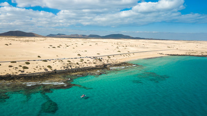 aerial view of the east coast of fuerteventura