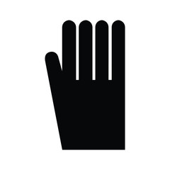 A black and white vector silhouette of a glove