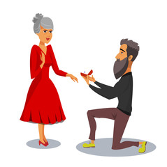 Marriage Proposal Isolated Vector Design Element