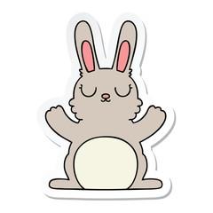 sticker of a quirky hand drawn cartoon rabbit