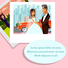 Wedding Memories, Photo Album Vector Illustration