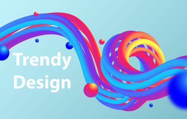 Futuristic abstract background. 3D illustration of a fluid shape. Abstract landing page template. Color Liquid form Movement. Website concept. Abstract background with bright gradient