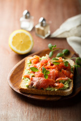 Avocado salmon sandwich