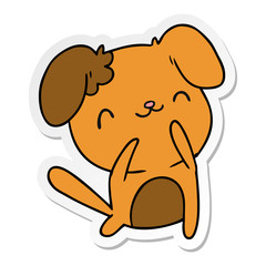 sticker cartoon kawaii of a cute dog