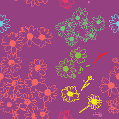 seamless background of colorful flowers vector