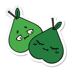 sticker of a cute cartoon pears