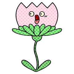comic book style cartoon flower