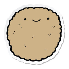 sticker of a cartoon biscuit