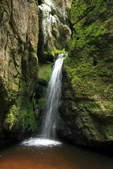 Waterfall in Rock Town, Adrspach, Teplice, Czech Republic