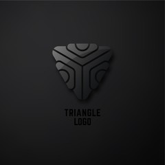 Black Abstract Geometric Logo. Vector Shield Symbol for Company Identity, Corporate Logo or Minimal Brand Emblem