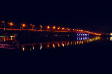 Fototapeta na wymiar Bridge in the city of Dnipro, Ukraine.