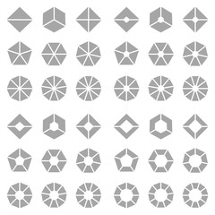Tortendiagramme Set Eckig Grau Quadrat