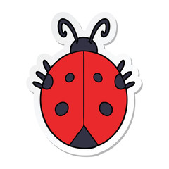 sticker of a cartoon ladybug
