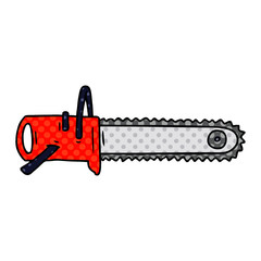 cartoon doodle fo a chain saw