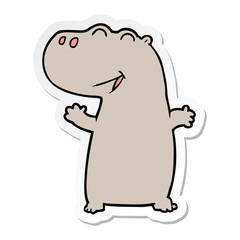 sticker of a cartoon hippopotamus