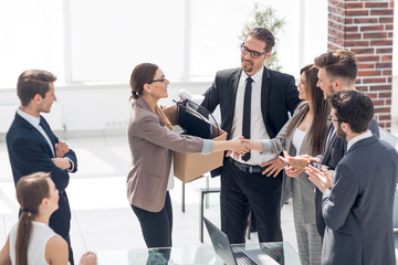 new employee meets with the staff of the business team