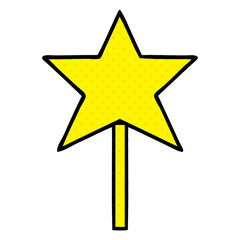 comic book style cartoon star wand