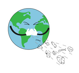 Earth coughing garbage.