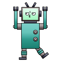gradient shaded cartoon robot