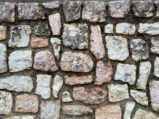 old stone wall of stones