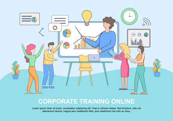 Corporate Training Online. Banner with Copy Space.