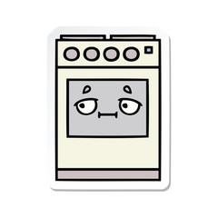 sticker of a cute cartoon kitchen oven